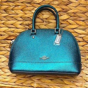 Metallic Turquoise Coach Purse